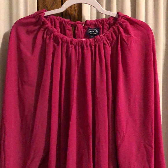 Scoop Pink Blouson Sleeve Back Bow Blouse - Picture 2 of 7